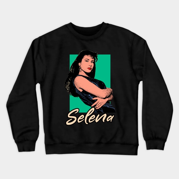 Selena Quintanilla Retro Design Crewneck Sweatshirt by Mandegraph